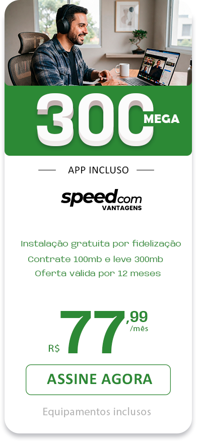 Imagem do Plano de 300 mega da empresa Speedcom