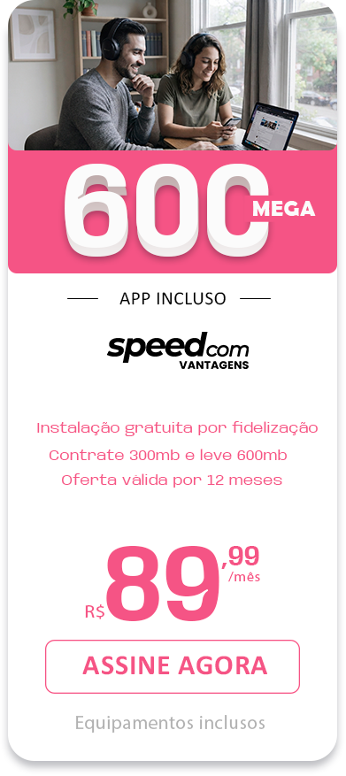 Imagem do Plano de 600 mega da empresa Speedcom