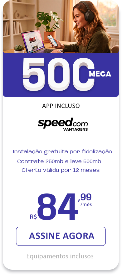 Imagem do Plano de 500 mega da empresa Speedcom