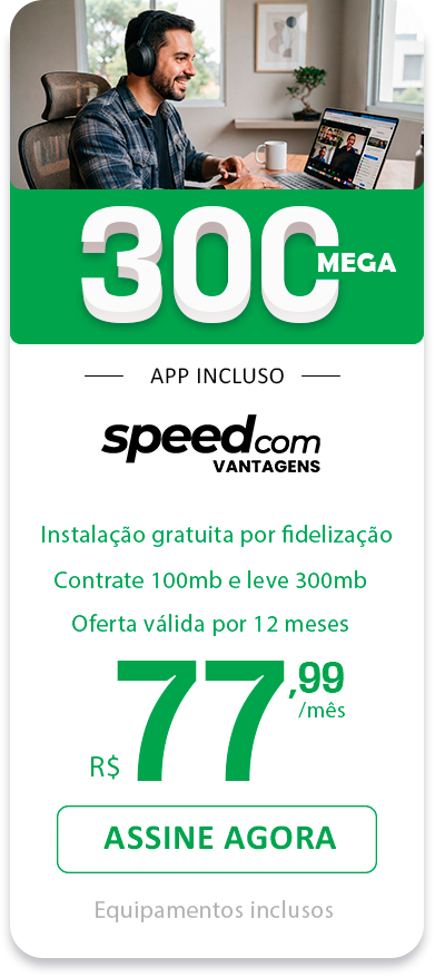 Imagem do Plano de 300 mega da empresa Speedcom