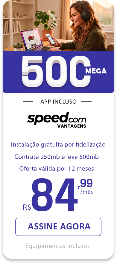 Imagem do Plano de 500 mega da empresa Speedcom